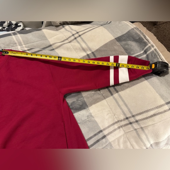 Abercrombie & Fitch Burgundy Sweatshirt with White Stripes - Picture 7 of 9